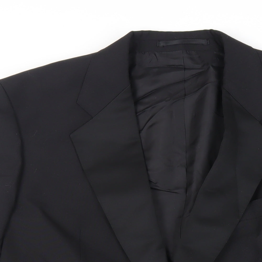 Marks and Spencer Mens Black Polyester Tuxedo Suit Jacket Size 42 Regular