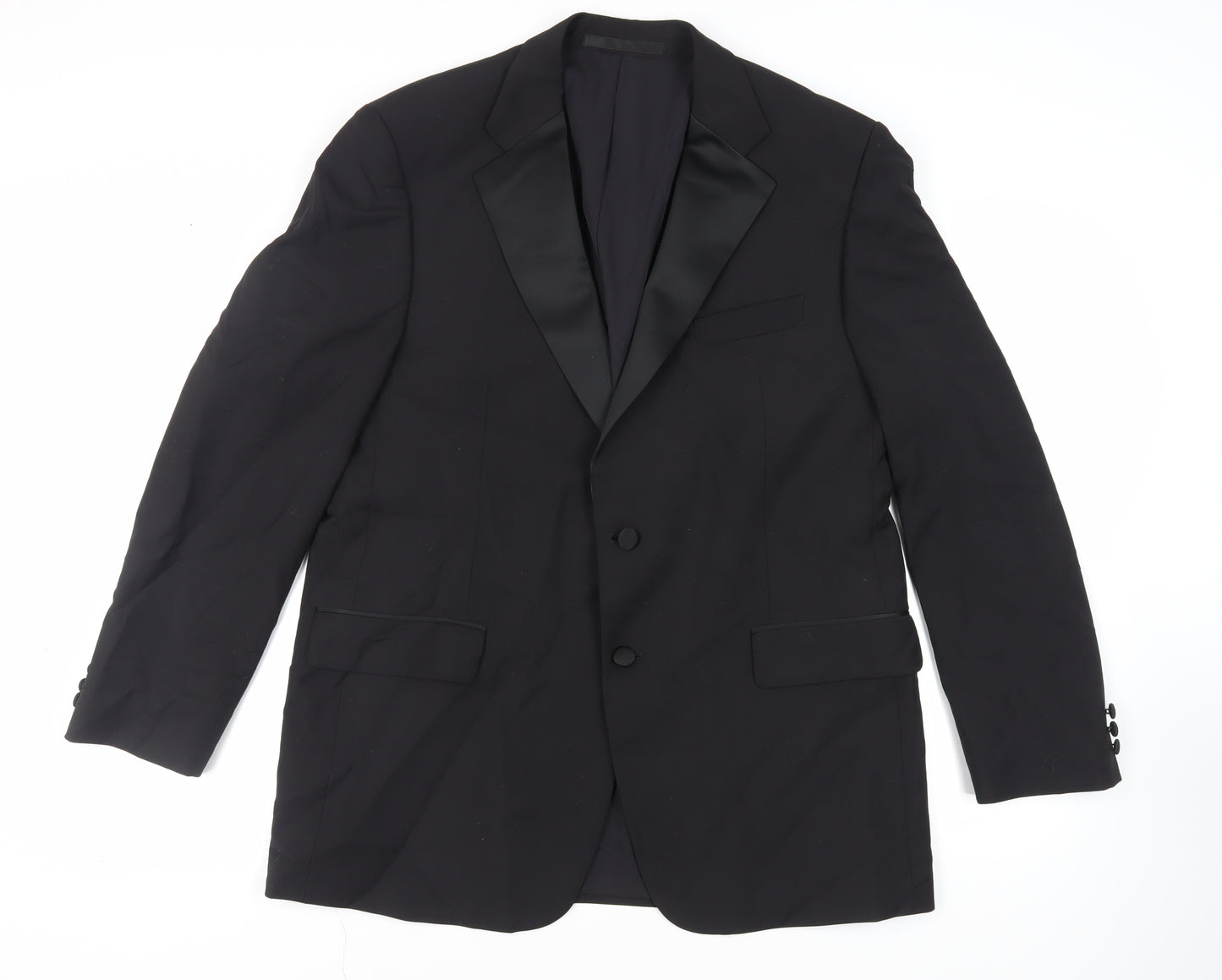 Marks and Spencer Mens Black Polyester Tuxedo Suit Jacket Size 44 Regular