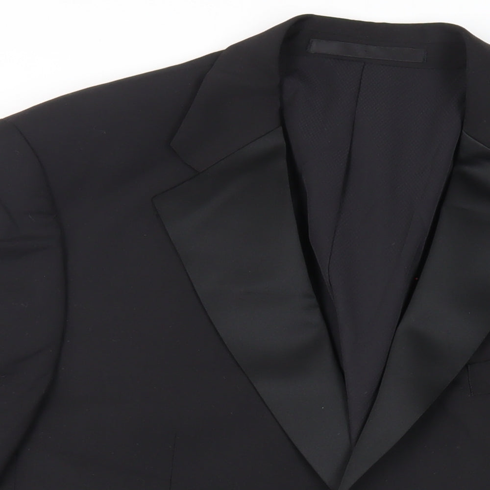 Marks and Spencer Mens Black Polyester Tuxedo Suit Jacket Size 44 Regular