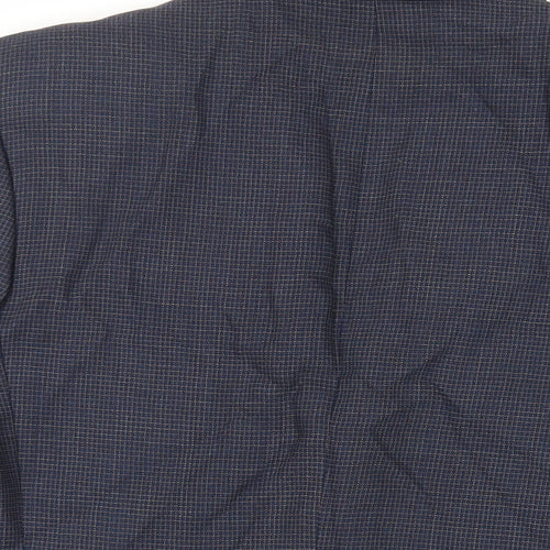 Jaeger Mens Blue Geometric Wool Jacket Suit Jacket Size 42 Regular