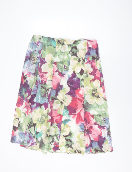 Marks and Spencer Womens Multicoloured Floral Lyocell Swing Skirt Size 16