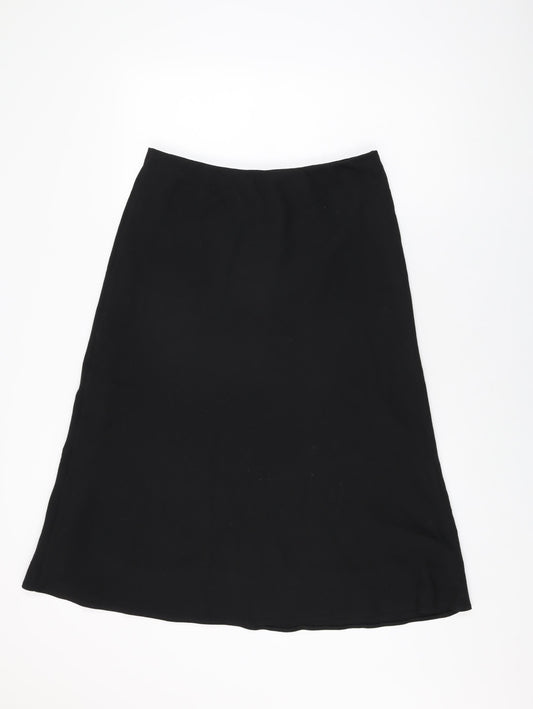 Marks and Spencer Womens Black Polyester Swing Skirt Size 16