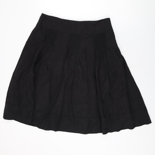 Autograph Womens Black Polyester Swing Skirt Size 14 Zip