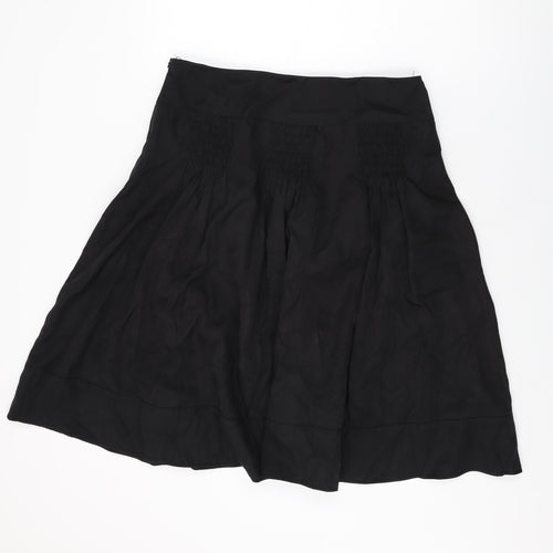 Autograph Womens Black Polyester Swing Skirt Size 14 Zip