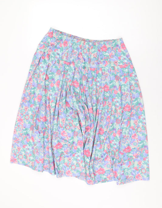 Rushcliffe Womens Multicoloured Floral Polyester Swing Skirt Size L