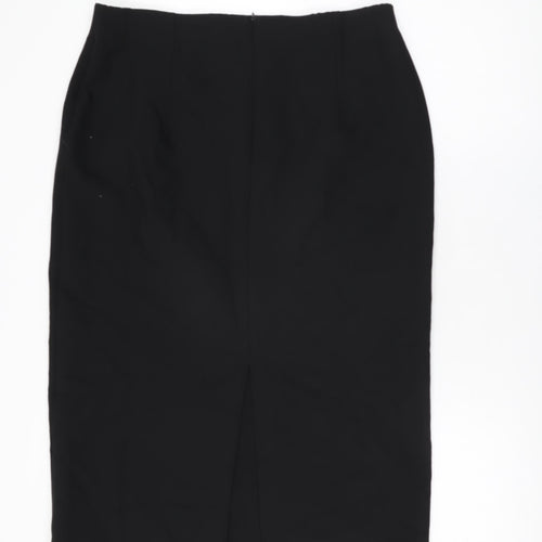 Marks and Spencer Womens Black Viscose Straight & Pencil Skirt Size 18 Zip