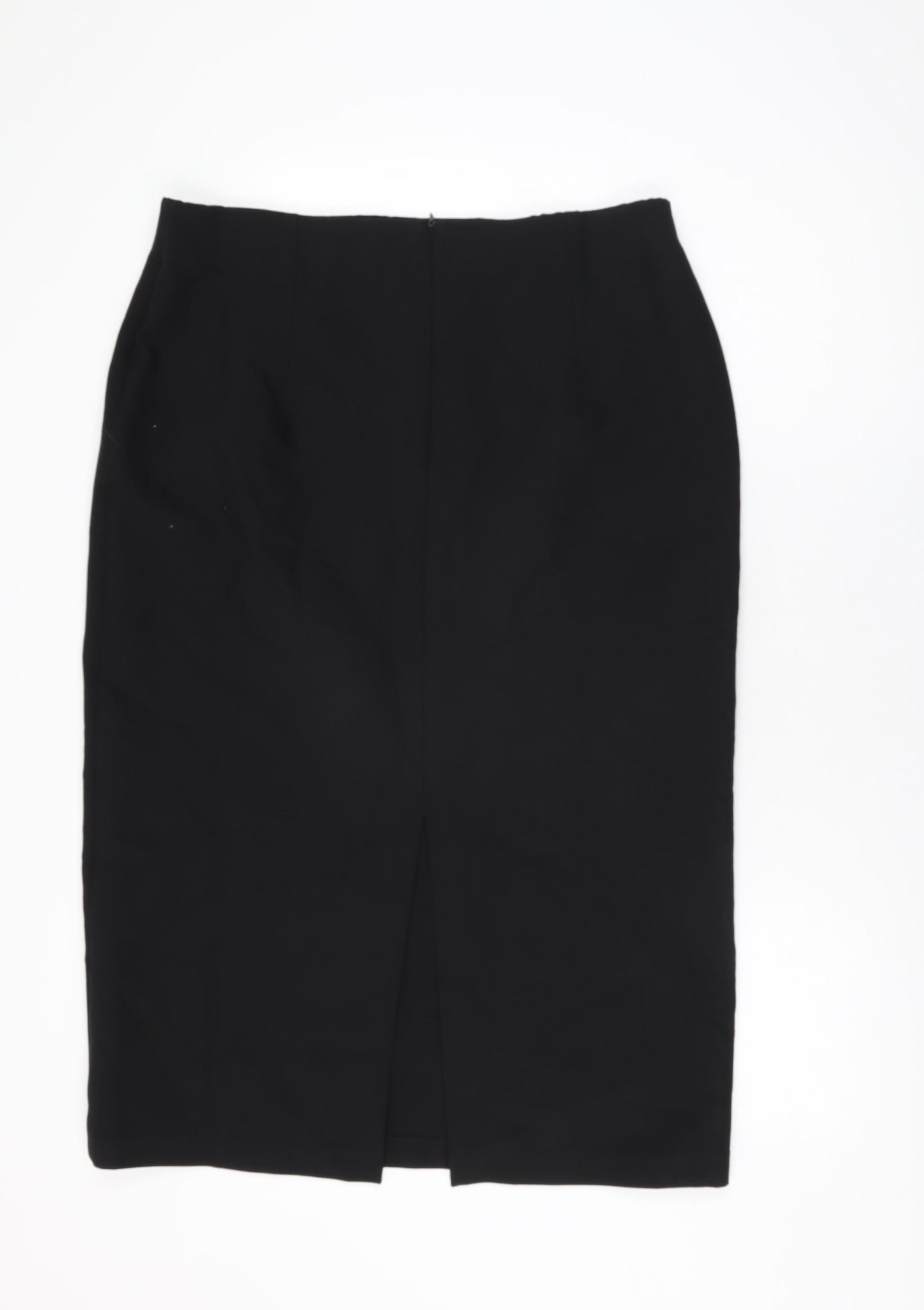 Marks and Spencer Womens Black Viscose Straight & Pencil Skirt Size 18 Zip