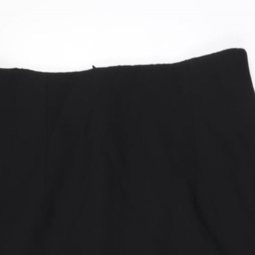 Marks and Spencer Womens Black Viscose Straight & Pencil Skirt Size 18 Zip