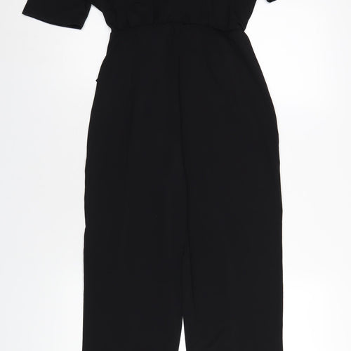 Jacqueline De Yong Womens Black Polyester Jumpsuit One-Piece Size S L27 in Button