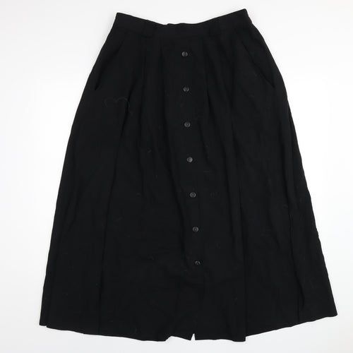 Long Tall Sally Womens Black Polyester A-Line Skirt Size 18