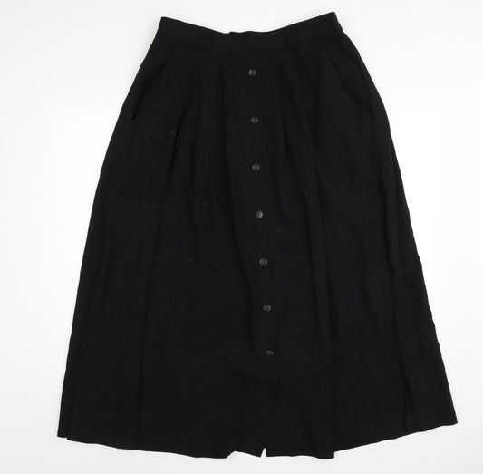 Long Tall Sally Womens Black Polyester A-Line Skirt Size 18