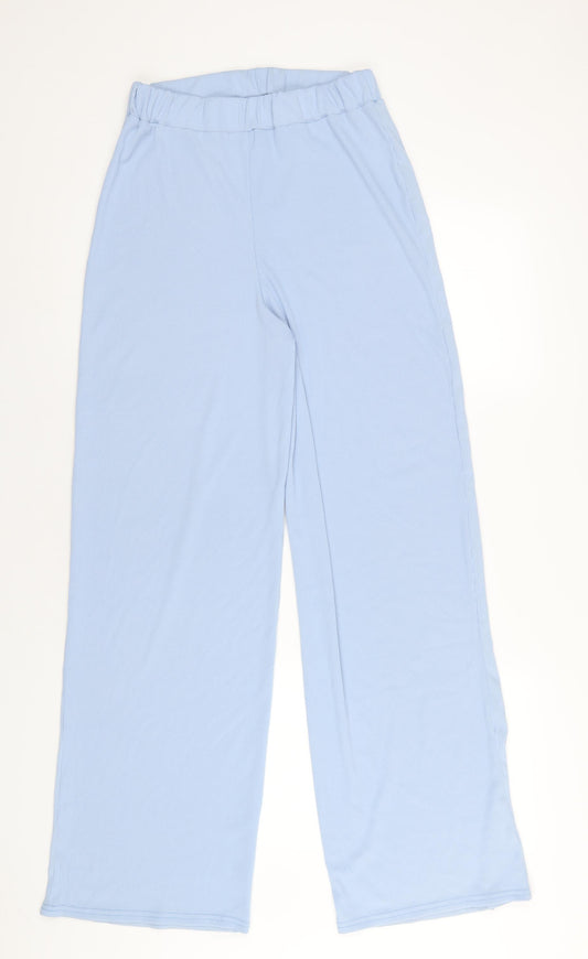 Nasty Gal Womens Blue Polyester Trousers Size 10 L31 in Regular