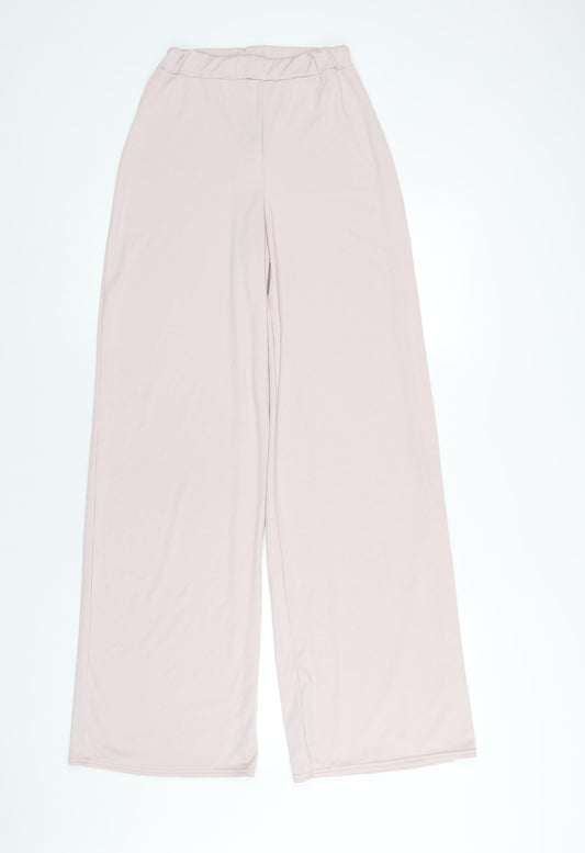 Nasty Gal Womens Pink Polyester Trousers Size 10 L33 in Regular