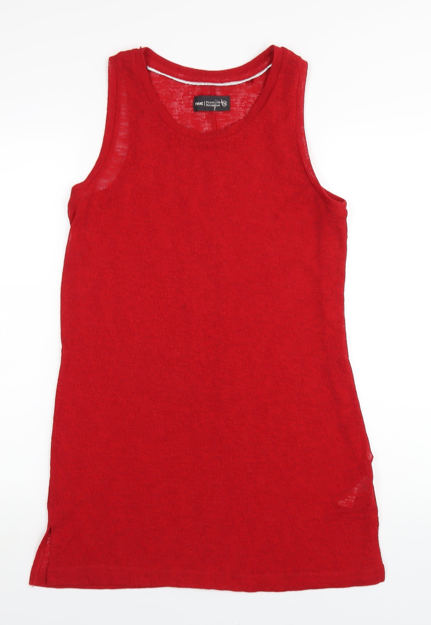 NEXT Womens Red Polyester Tank Dress Size 14 Scoop Neck Pullover