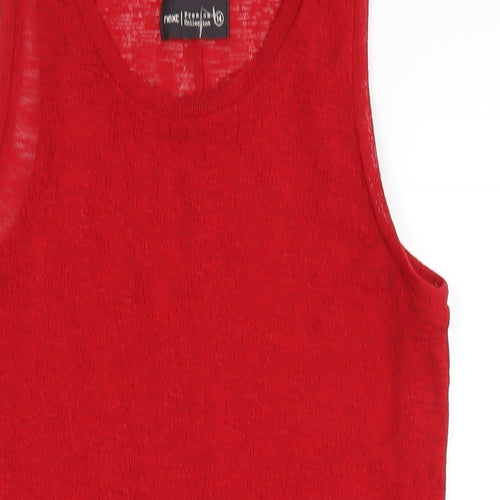 NEXT Womens Red Polyester Tank Dress Size 14 Scoop Neck Pullover