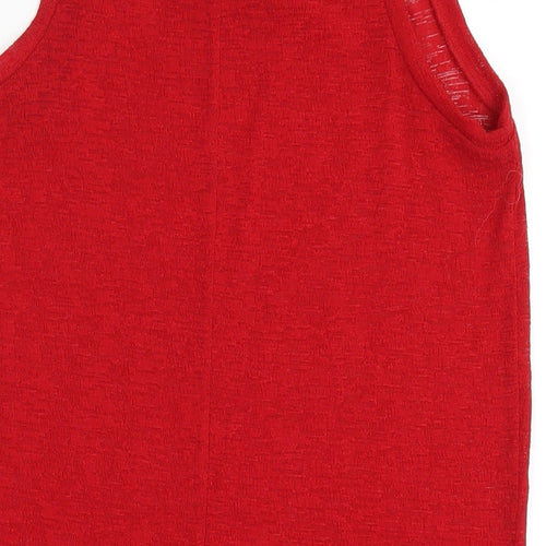 NEXT Womens Red Polyester Tank Dress Size 14 Scoop Neck Pullover