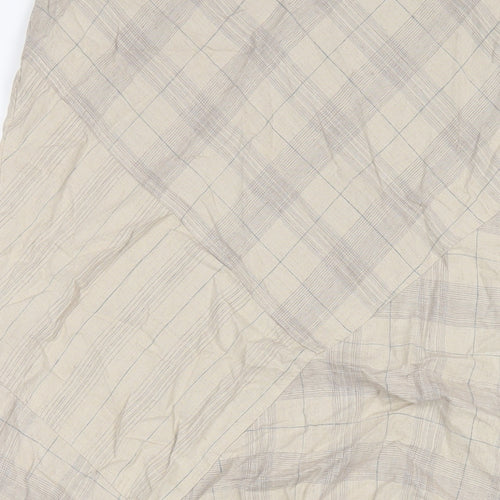 M&Co Womens Beige Plaid Linen A-Line Skirt Size 18