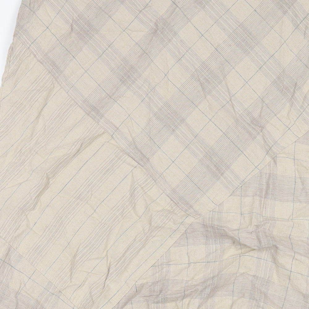 M&Co Womens Beige Plaid Linen A-Line Skirt Size 18