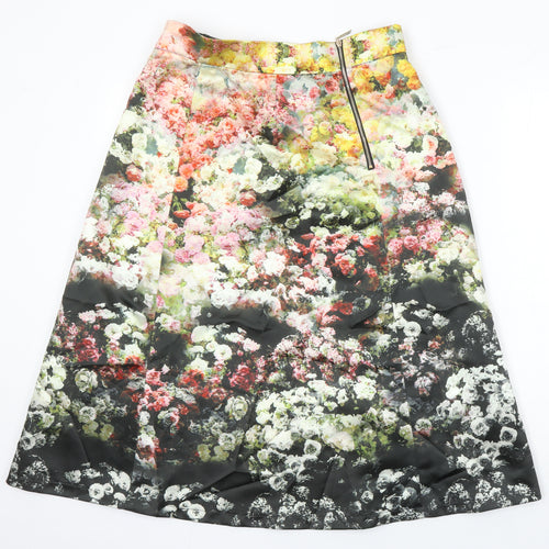 Jolie Moi Womens Multicoloured Floral Polyester A-Line Skirt Size 14