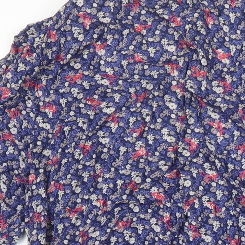 Onfire Womens Multicoloured Floral Viscose Tunic Blouse Size 12 Square Neck