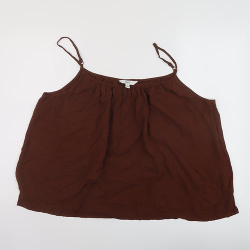 Marks and Spencer Womens Brown Viscose Basic Tank Size 22 Round Neck