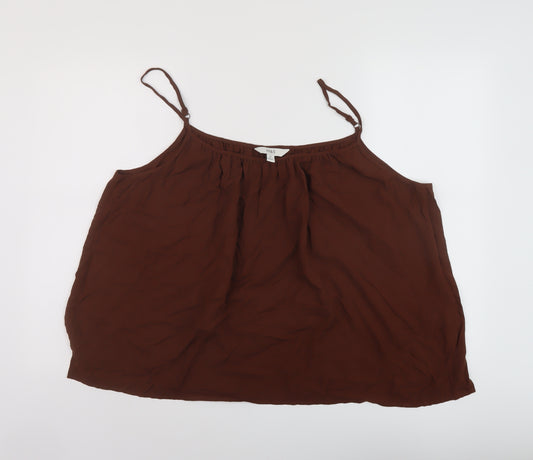 Marks and Spencer Womens Brown Viscose Basic Tank Size 22 Round Neck