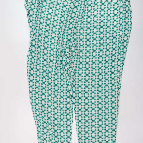 Autograph Womens Green Geometric Polyester Trousers Size 24 L27 in Regular Hook & Eye