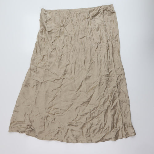 Marks and Spencer Womens Beige Polyester A-Line Skirt Size 18