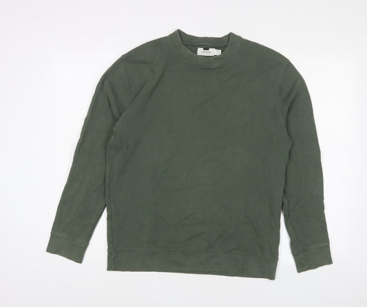 Topman Mens Green Cotton Pullover Sweatshirt Size XS