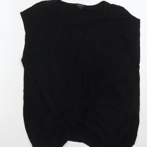 River Island Womens Black Viscose Basic Blouse Size 12 V-Neck