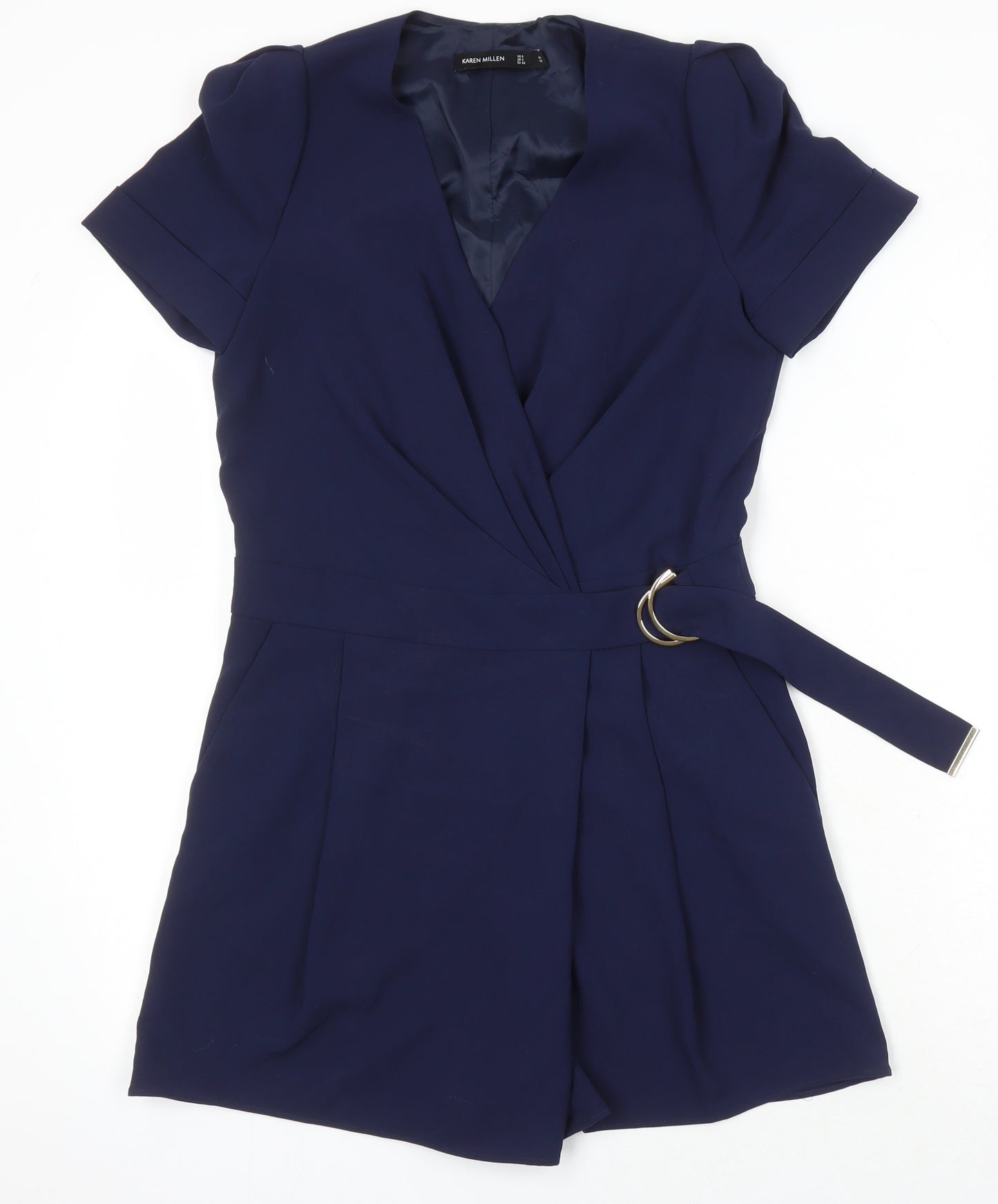 Karen Millen Womens Blue 100% Polyester Playsuit One-Piece Size 8