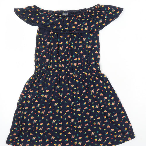 NEXT Girls Multicoloured Floral 100% Cotton A-Line Size 10 Years Boat Neck