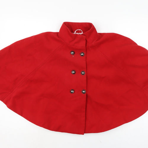 Made with love Womens Red Jacket Poncho Size S Button