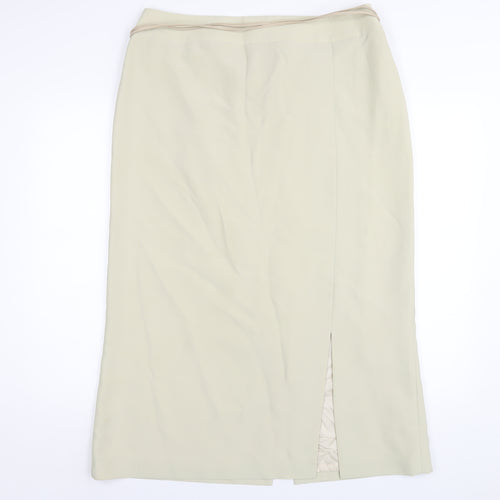 Roman Womens Beige Polyester A-Line Skirt Size 18 Zip