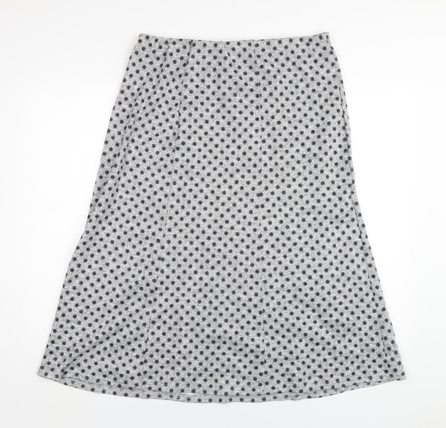 Bonmarché Womens Grey Geometric Polyester A-Line Skirt Size 16