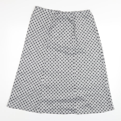 Bonmarché Womens Grey Geometric Polyester A-Line Skirt Size 16