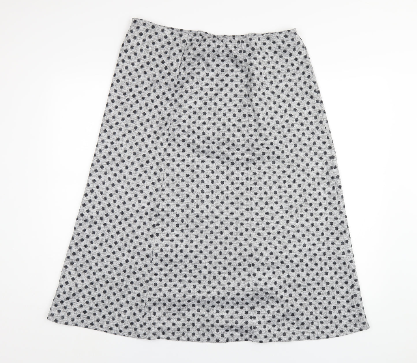 Bonmarché Womens Grey Geometric Polyester A-Line Skirt Size 16