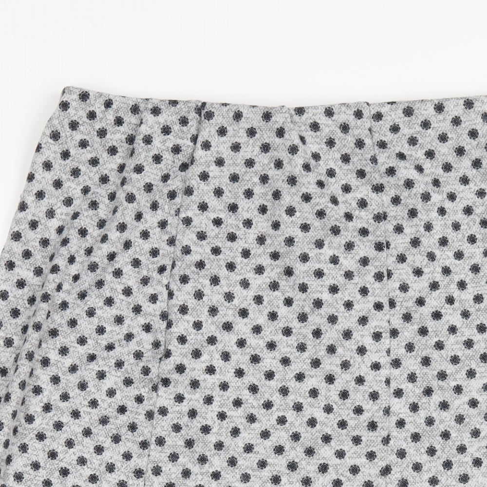 Bonmarché Womens Grey Geometric Polyester A-Line Skirt Size 16