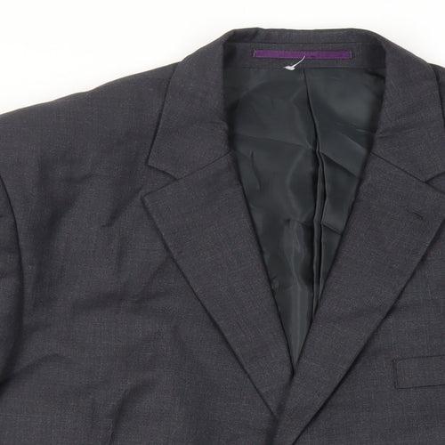 Purple Mens Blue Wool Jacket Suit Jacket Size 44 Regular