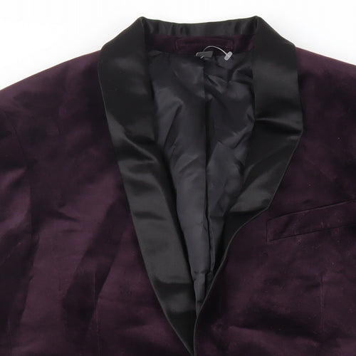 Marks and Spencer Mens Purple Polyester Tuxedo Suit Jacket Size 38 Regular