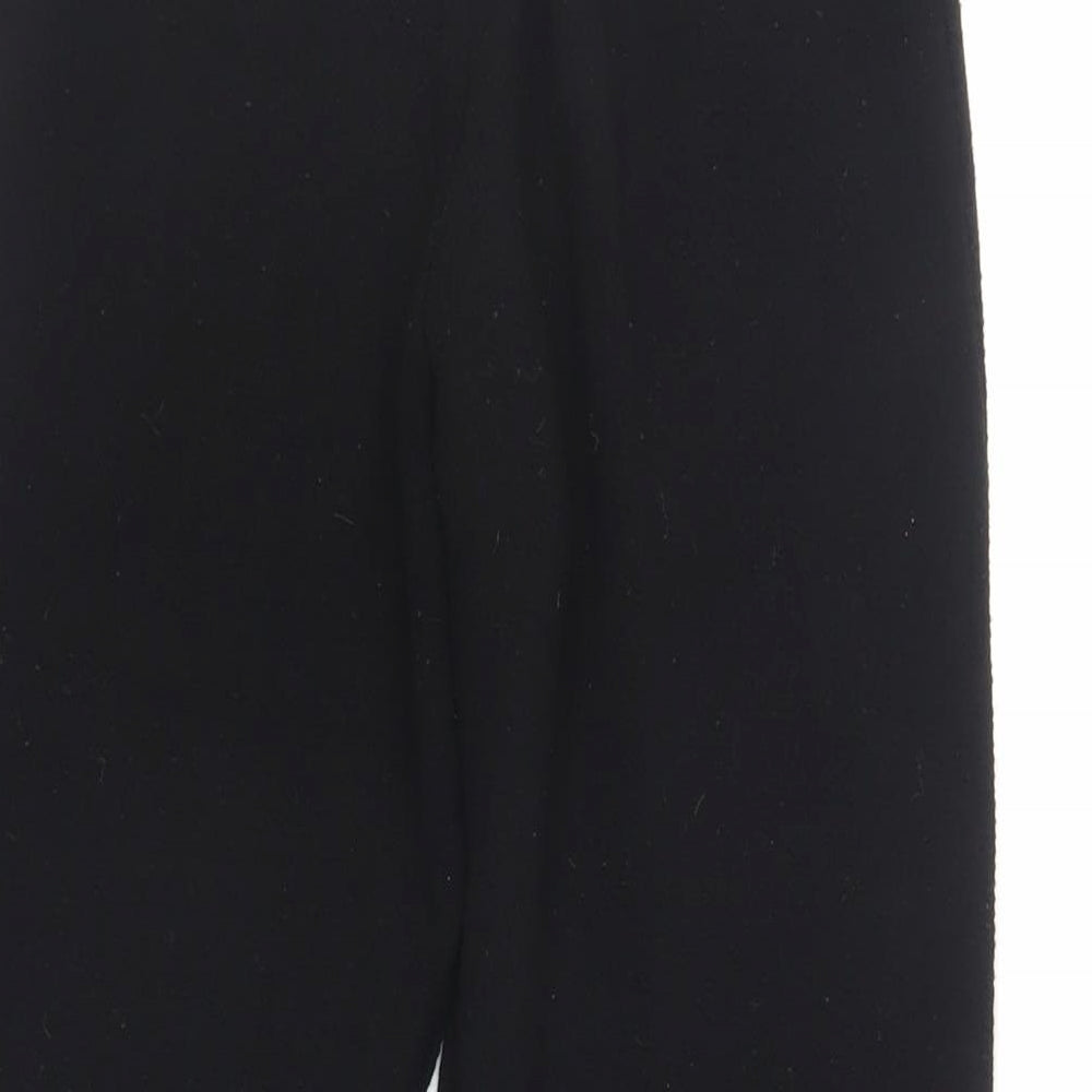 Afibel Womens Black Acrylic Jogger Trousers Size 14 L26 in Regular - Elasticated Waist