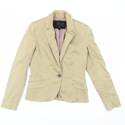 Mango Womens Beige Jacket Blazer Size S Button