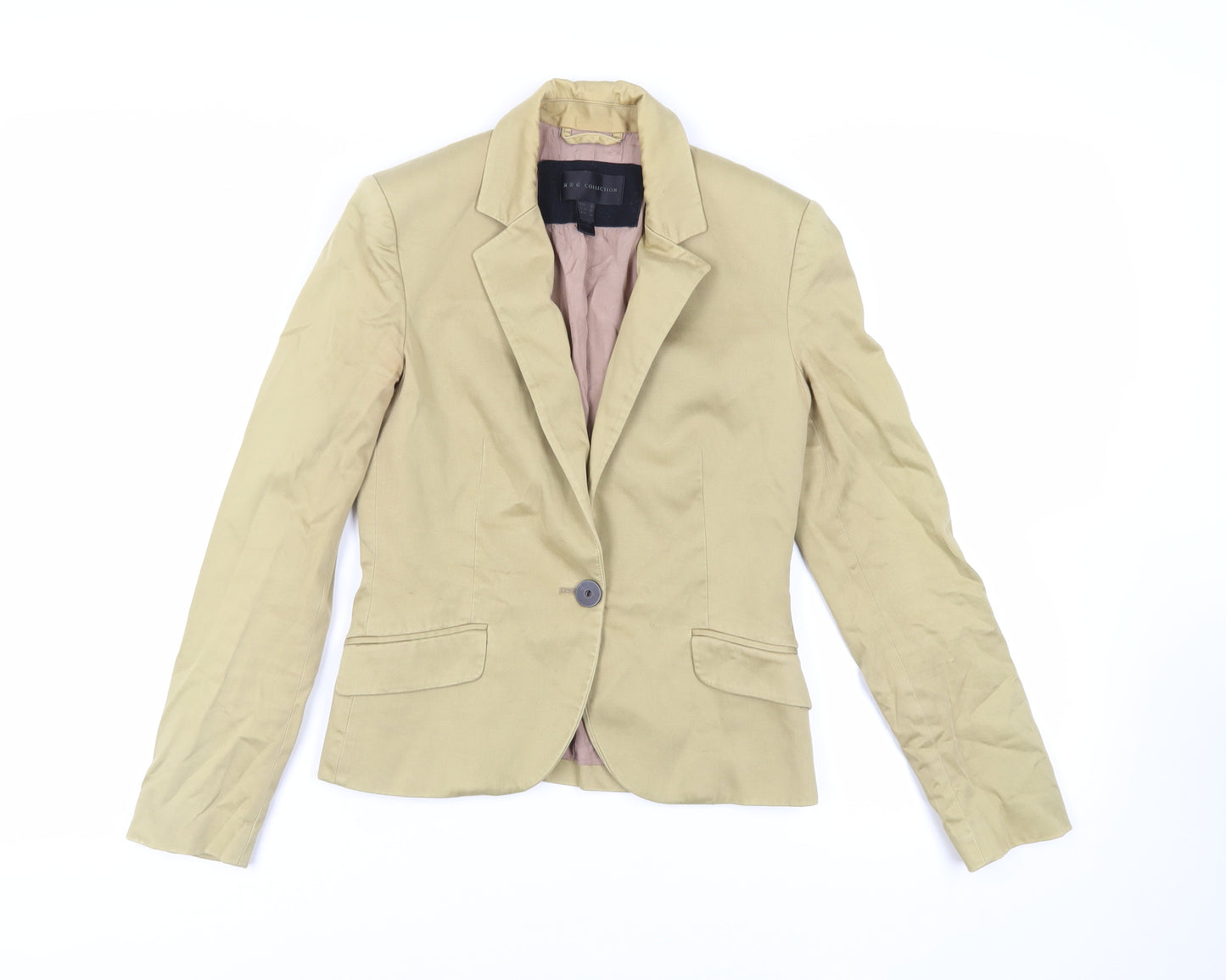 Mango Womens Beige Jacket Blazer Size S Button