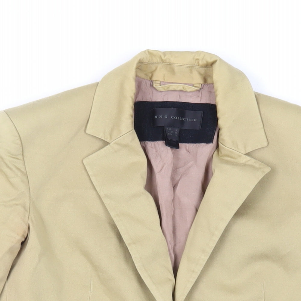 Mango Womens Beige Jacket Blazer Size S Button