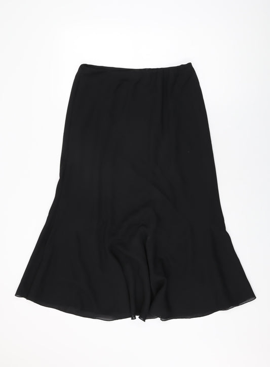 Bonmarché Womens Black Polyester Flare Skirt Size 14