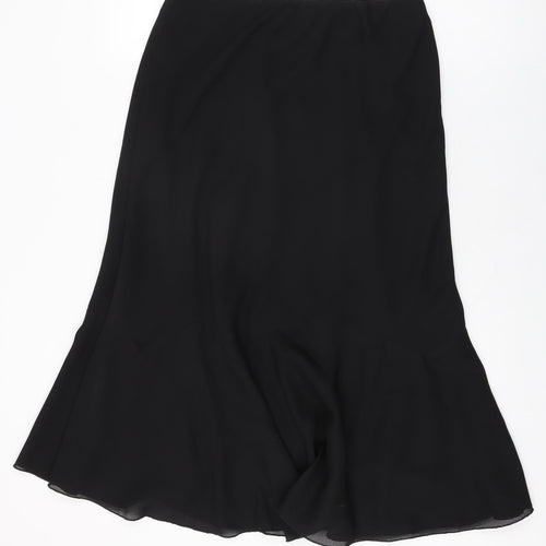 Bonmarché Womens Black Polyester Flare Skirt Size 14