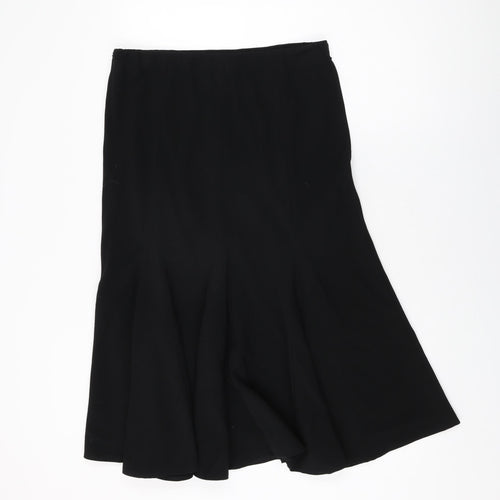 After Dark Womens Black Viscose Flare Skirt Size 14