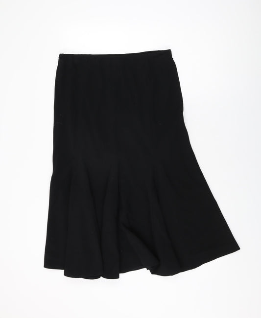 After Dark Womens Black Viscose Flare Skirt Size 14