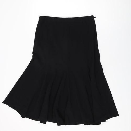 After Dark Womens Black Viscose Flare Skirt Size 14