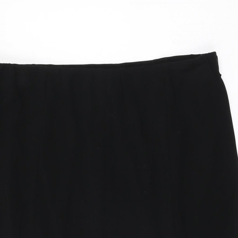 After Dark Womens Black Viscose Flare Skirt Size 14